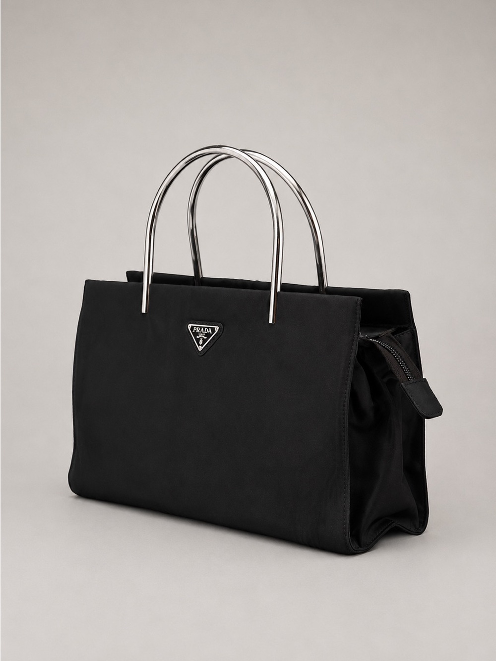 AUTHENTIC PRADA Metal nylon Handle Bag VINTAGE - Picture 4 of 16